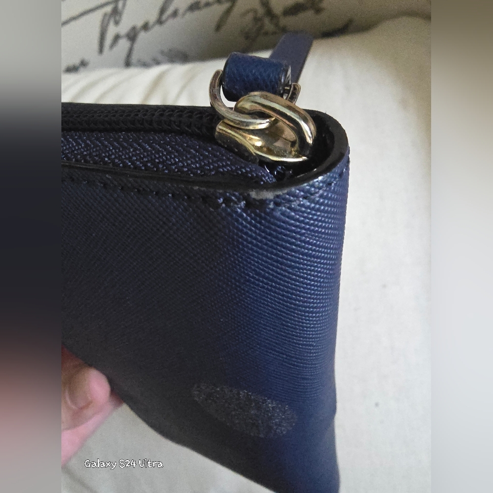 KATE SPADE ♠️ NY Navy Blue Neda Haven Lane Glitter Dot Zip Around Wallet In GUC - Picture 8 of 16